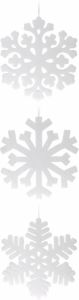 Merkloos 1x Grote Sneeuwvlok ijskristal Hangdecoratie Wit 49 Cm Decoratiesneeuw