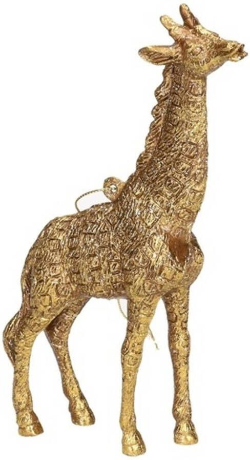 Merkloos 1x Kersthangers figuurtjes giraf goud 8 cm Kersthangers