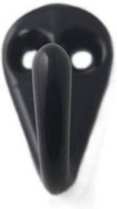 Trendoz 1x Luxe kapstokhaken jashaken zwart met enkele haak 3 6 x 1 9 cm aluminium kapstokhaakjes garderobe haakjes Kapstokhaken