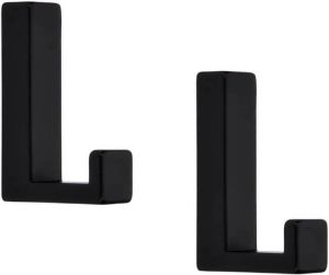 Trendoz 1x Luxe kapstokhaken jashaken kapstokhaakjes metaal modern zwart enkele haak 4 x 6 1 cm Kapstokhaken