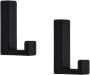 Merkloos 1x Modern zwarte garderobe haakjes jashaken kapstokhaakjes metaal enkele haak 4 x 6 1 cm Kapstokhaken - Thumbnail 1