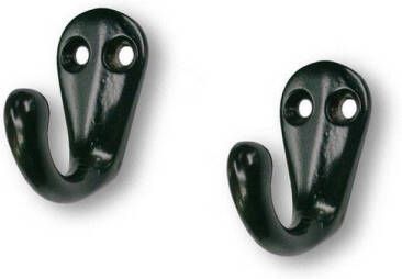 Merkloos 1x Luxe kapstokhaken jashaken zwart hoogwaardig metaal 3 x 4 1 cm zwarte kapstokhaakjes garderobe haakjes Kapstokhaken