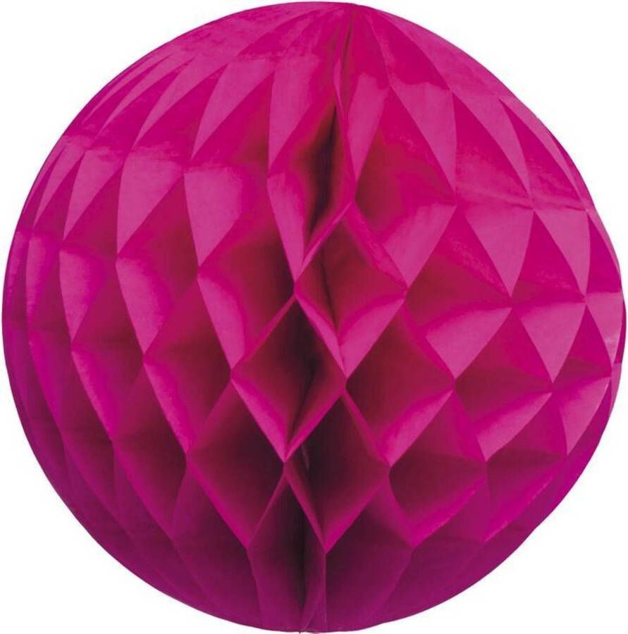 Merkloos Kerstboomversiering 1x fuchsia roze kerstballen van papier 10 cm Kerstbal