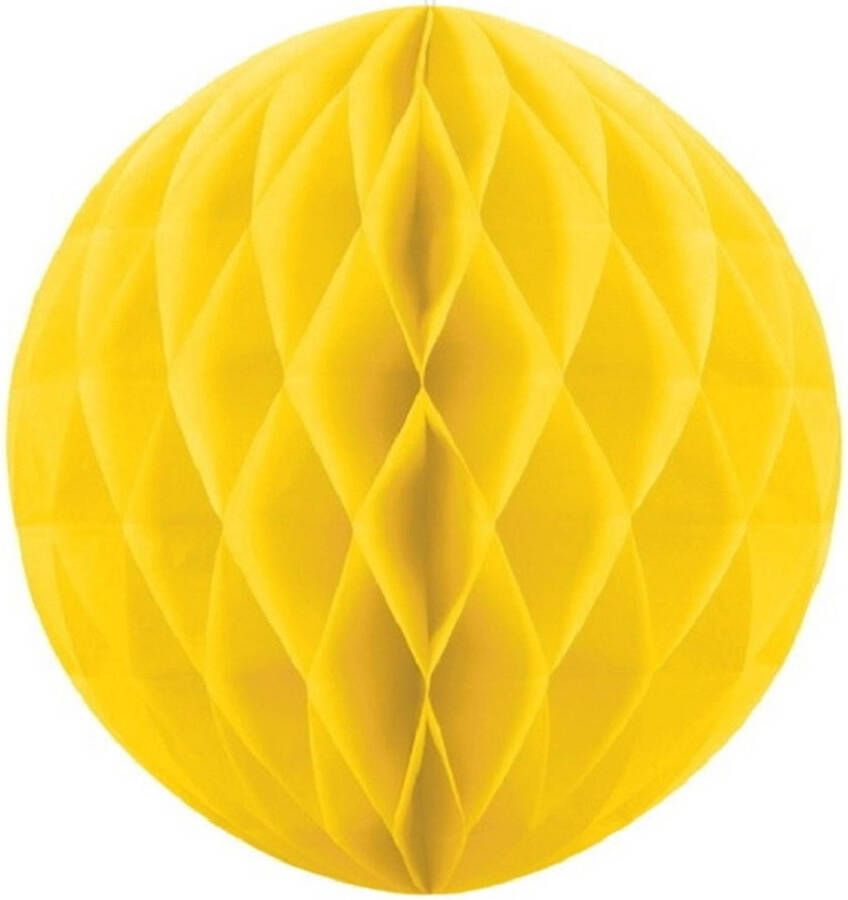 Merkloos 1x Papieren kerstballen geel 10 cm kerstversiering Kerstbal