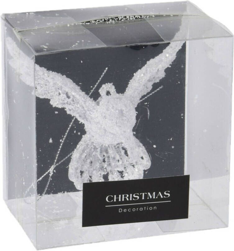 Merkloos 1x stuks acryl vogel kersthanger transparant 10 cm kerstornamenten Kersthangers