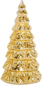 Cosy & Trendy 1x stuks led kaarsen kerstboom kaars goud D9 x H15 cm LED kaarsen