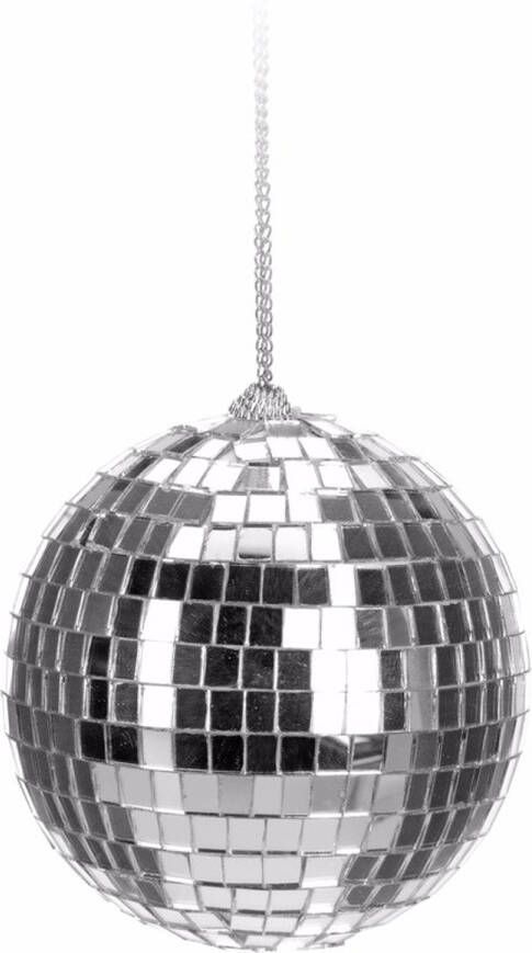 Merkloos 1x Zilveren discoballen discobollen kerstballen 6 cm Kerstbal