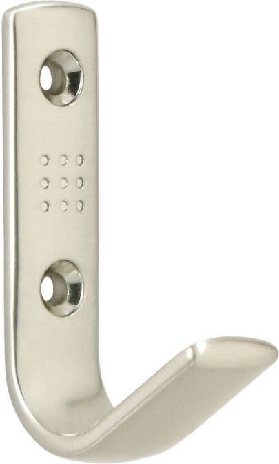 Merkloos 1x Luxe kapstokhaken jashaken kort model hoogwaardig metaal zamac zilver RVS look 4 6 x 7 cm zilveren kapstokhaakjes garderobe haakjes Kapstokhaken