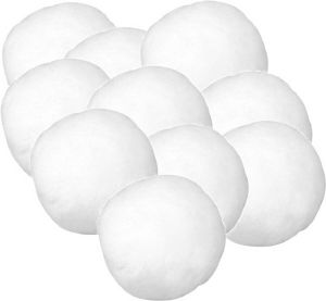 Merkloos 20x Witte kunst sneeuwballen 6 cm sneeuwversiering Decoratiesneeuw