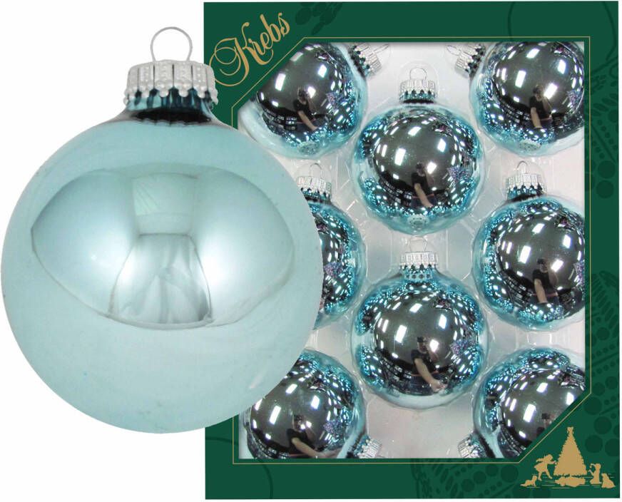 Merkloos 24x Starlight blauwe glazen kerstballen glans 7 cm kerstboomversiering Kerstbal