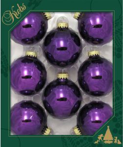 Merkloos 24x stuks glazen kerstballen 7 cm koningspaars Kerstbal