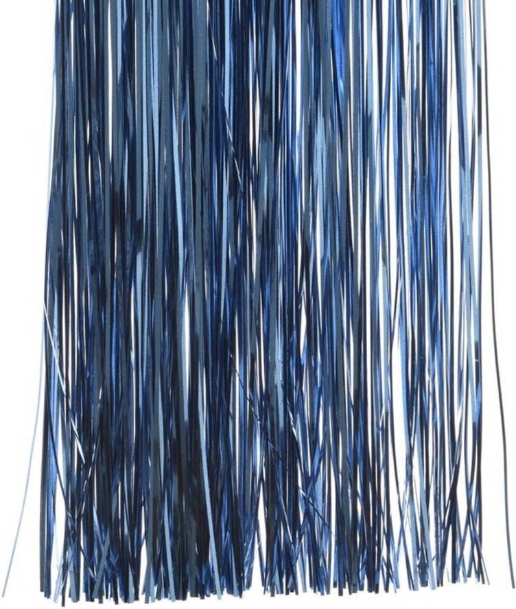 Merkloos 2x Blauwe kerstversiering folie slierten 50 cm Kerstslingers