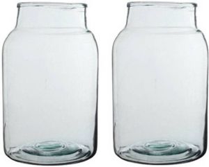 Mica Decorations 2x Cilinder vaas bloemenvaas transparant glas 35 x 21 cm bloemenvazen woondecoratie woonaccessoires Vazen