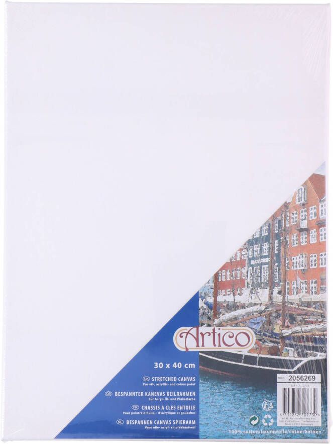 Merkloos 2x Canvas schildersdoeken 40 x 30 cm hobby knutselmateriaal Schildersdoeken