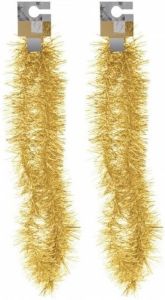 Merkloos 2x Gouden Folieslingers Fijn 180 Cm Kerstslingers