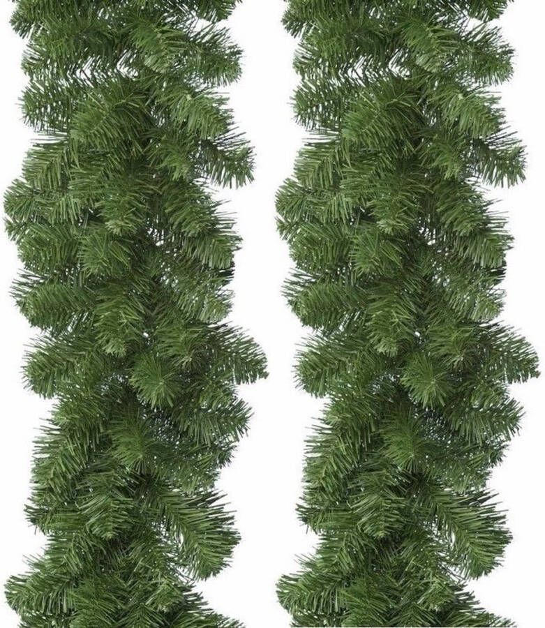 Merkloos 2x Groene dennenslinger Imperial Pine 270 cm Guirlandes