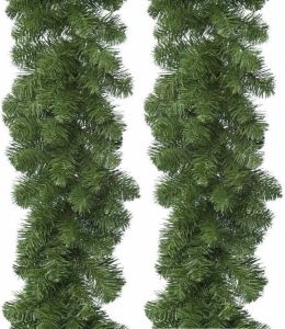 Merkloos 2x Groene Imperial Pine Dennen Guirlande 270 Cm Guirlandes