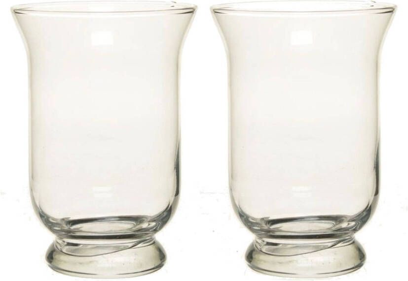 Merkloos 2x Kelk vaas glas 19 5 cm kelkvormige boeketvaas glas 19 5 cm 2 stuks Vazen