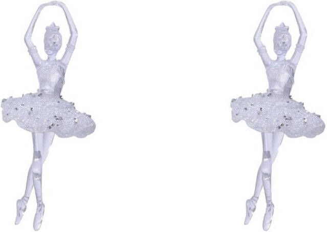 Merkloos 2x Ballerina kerstballen hangdecoratie kerstversiering 17 cm Kersthangers