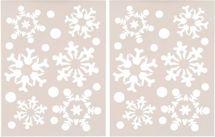 Merkloos 2x Kerst raamsjablonen raamdecoratie sneeuwvlokken plaatje 30 cm Kerst raamsjablonen