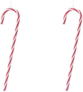 Merkloos 2x Kerstboomhangers kerst zuurstok 13 cm Kersthangers