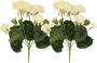 Shoppartners 2x Kunstplant geranium wit 30 cm Kunstplanten - Thumbnail 2