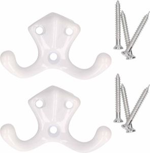 Merkloos 2x Luxe kapstokhaken jashaken hoogwaardig metaal 3.9 x 2.2 cm kapstok metalen kapstokhaakjes garderobe haakjes Kapstokhaken