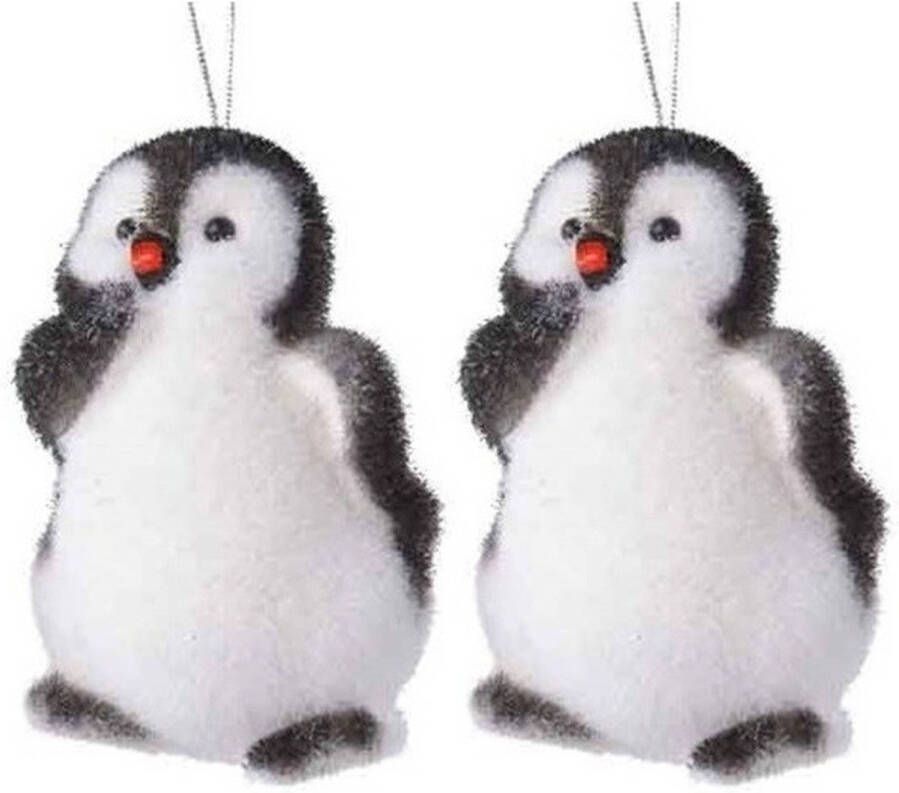 Merkloos 2x Pinguins kerstornamenten kersthangers 9 cm Kersthangers