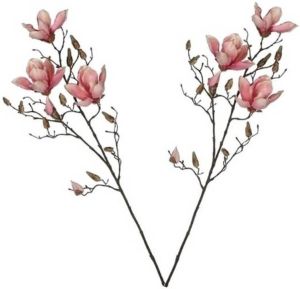 Shoppartners 2x Roze Magnolia beverboom kunsttakken kunstplanten 90 cm Kunstplanten kunsttakken Kunstbloemen boeketten Kunstplanten