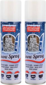 Merkloos 2x Sneeuwspray spuitsneeuw bussen 150 ml Decoratiesneeuw