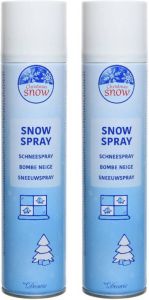 Merkloos 2x Sneeuwsprays sneeuw spuitbussen 400 ml Decoratiesneeuw
