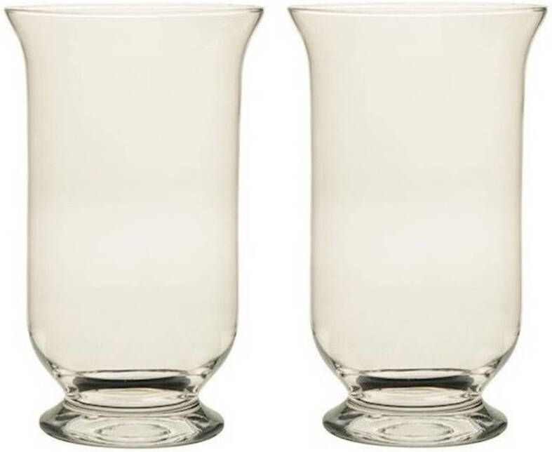 Merkloos 2x Kelk vaas glas 35 cm 2x glazen kelkvormige boeketvaas 35 cm 2 stuks Vazen