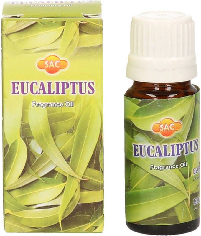 Merkloos 2x stuks geurolie eucalyptus 10 ml flesje geurolie