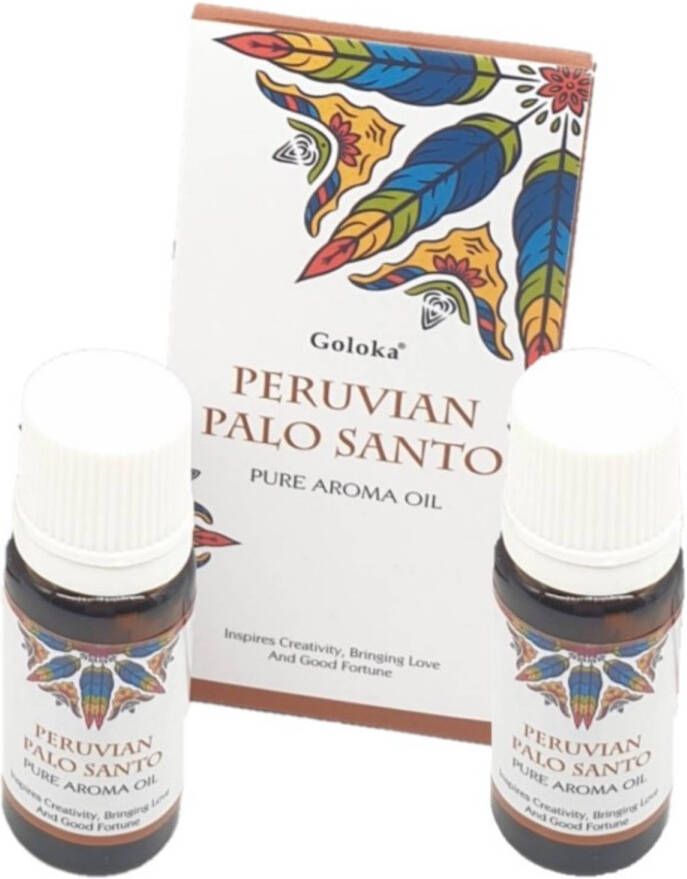 Merkloos 2x stuks geurolie Palo Santo 10 ml flesje Smudgen Aromaolie parfumolie voor in geurbranders Huisparfum- Aromatische olien geurolie