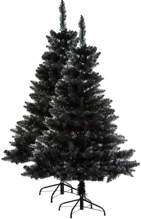 Merkloos 2x stuks kunst kerstbomen kunstbomen zwart H180 cm Kunstkerstboom