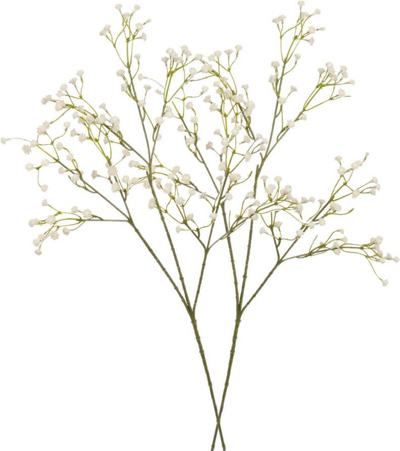 Merkloos 2x stuks kunstbloemen Gipskruid Gypsophila takken gebroken wit 60 cm Kunstbloemen