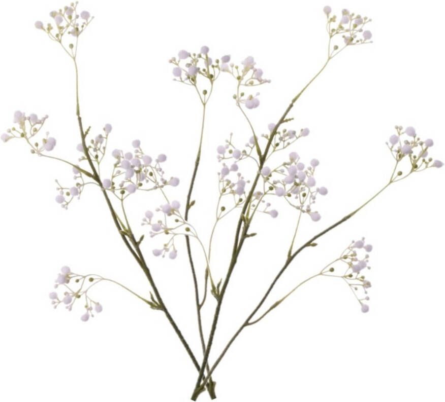 Merkloos 2x stuks kunstbloemen Gipskruid Gypsophila takken wit 66 cm Kunstbloemen