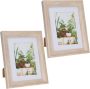 Merkloos 2x stuks kunststof fotolijst met hout look geschikt voor een foto van 15 x 20 cm Fotolijsten - Thumbnail 1