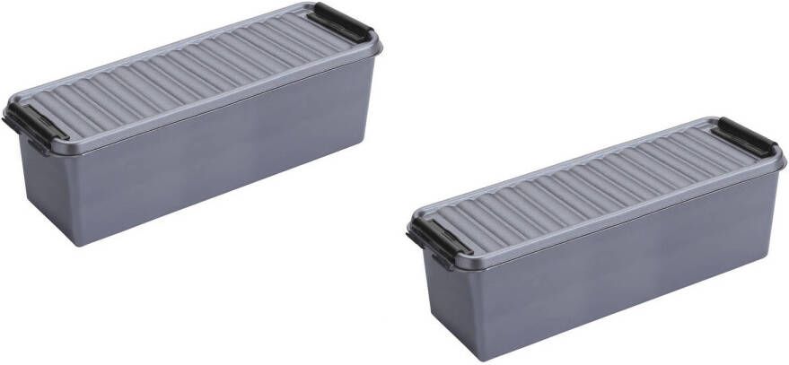 Merkloos 3x stuks sunware Q-Line opbergboxen opbergdozen 1 3 liter 20 x 15 x 14 cm kunststof Praktische opslagboxen Opbergbox