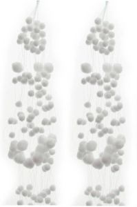 Merkloos 2x stuks sneeuwballen slinger 78 cm sneeuwversiering slingers Decoratiesneeuw