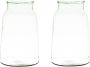 Merkloos 2x stuks transparante grijze stijlvolle vaas vazen van gerecycled glas 23 x 19 cm Bloemen boeketten vaas voor binnen gebruik Vazen - Thumbnail 1