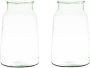 Merkloos 2x stuks transparante grijze stijlvolle vaas vazen van gerecycled glas 30 x 23 cm Bloemen boeketten vaas voor binnen gebruik Vazen - Thumbnail 1