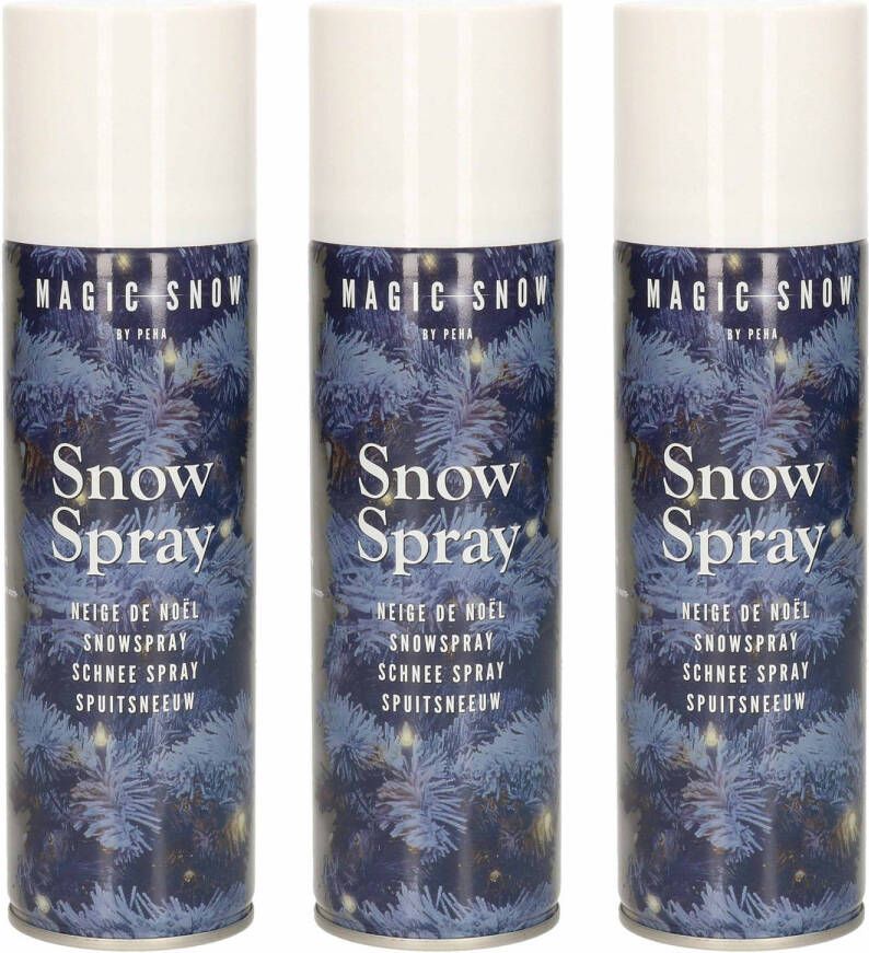 Merkloos 3 Sneeuwspray spuitbussen 300 ml Decoratiesneeuw