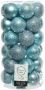 Merkloos 37x IJsblauwe kunststof kerstballen 6 cm Mix Onbreekbare plastic kerstballen Kerstboomversiering ijsblauw - Thumbnail 2