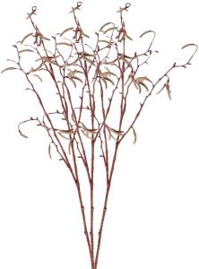 Merkloos 3x Betula pendula berkenkatjestak kunstbloemen takken 66 cm decoratie Kunstplanten