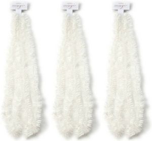 Merkloos 3x Kerst lametta guirlandes wit 5 x 270 cm kerstboom versiering decoratie Kerstslingers
