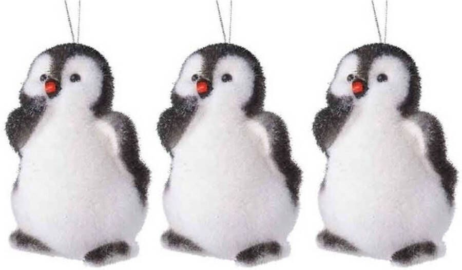 Merkloos 3x Pinguins kerstornamenten kersthangers 9 cm Kersthangers
