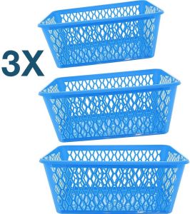 Merkloos 3x Opbergbox Opbergmandje Kantoor opbergbox opbergmand kantoor Opbergmand 37 5 x 26 x 15 cm 15 ltr. ca
