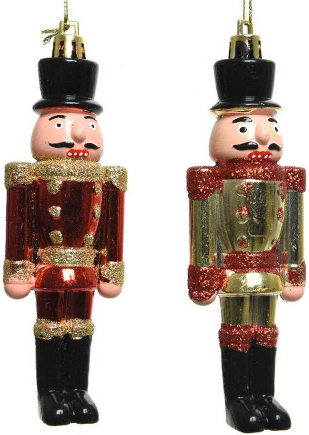 Merkloos 4x Kerstboomhangers notenkrakers poppetjes soldaten 9 cm Kersthangers