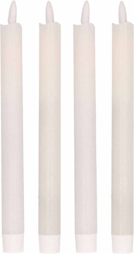 Merkloos 4x Witte Led kaarsen dinerkaarsen 25 5 cm LED kaarsen